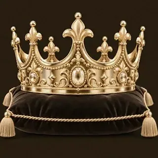Gold crown on cushion — Shambala