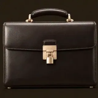 Locked leather briefcase — Shambala