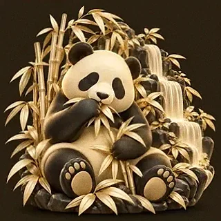 Panda eating bamboo — Shambala